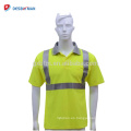 Hola Vis Yellow Event Polo de seguridad Camiseta de alta visibilidad Safety Day / Night Work Shirt con tiras reflectantes